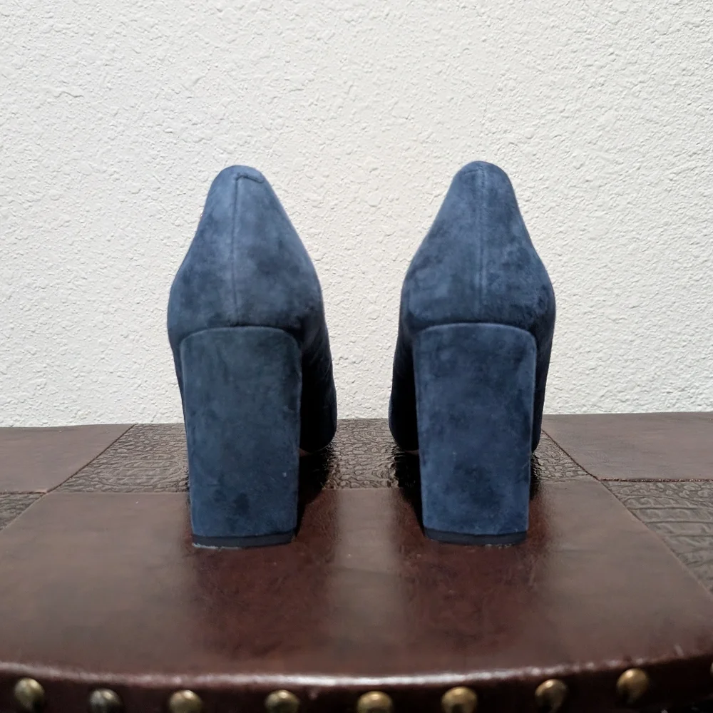 Tory Burch Elizabeth Suede High Block Heel Pumps Size 8.5